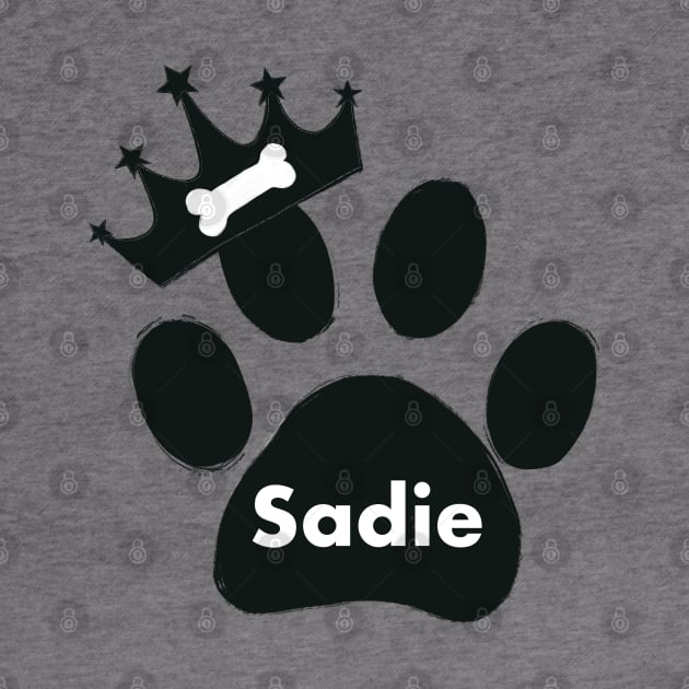 Sadie name made of hand drawn paw prints by GULSENGUNEL